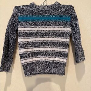 Gymboree Blue and White Striped Sweater with Teal Accent
